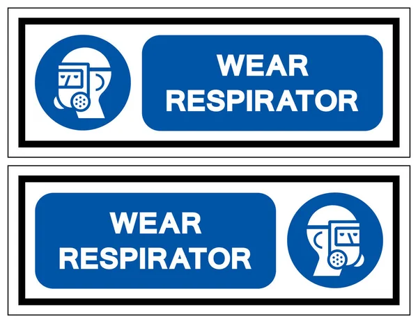 Use Signo Símbolo Respirador Ilustración Vectores Aísle Etiqueta Fondo Blanco — Vector de stock