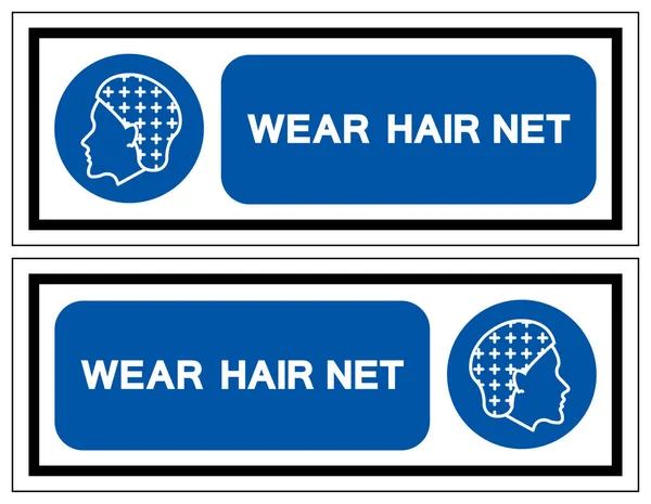 Wear Hairnet Required Symbol Sign Vector Illustration Isolate White Background — Vector de stock