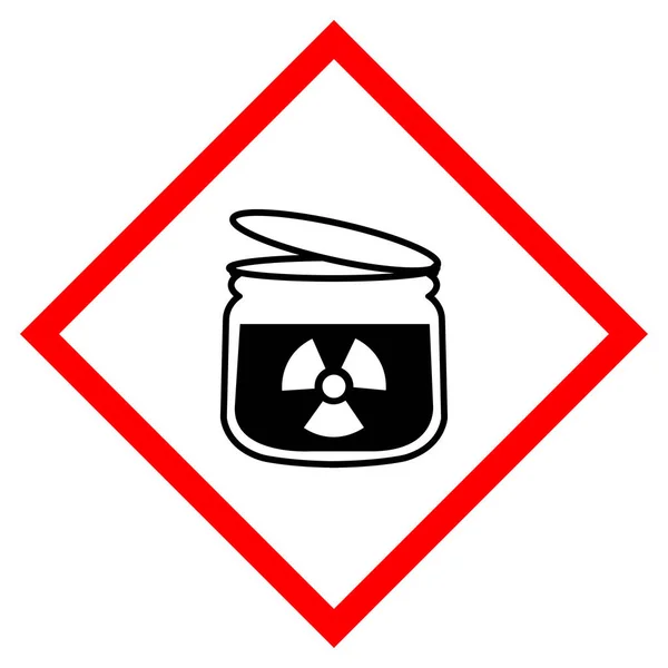 警告放射線シンボルサイン ベクトルイラスト 白の背景ラベルに分離 Eps10 — ストックベクタ