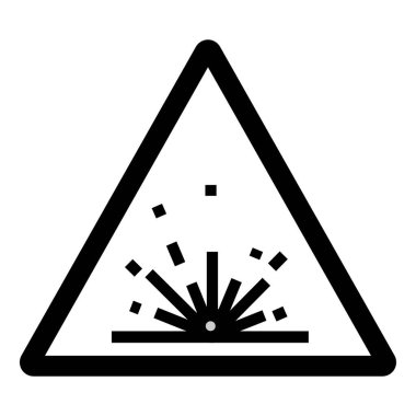 Uyarı Kıvılcımları Sembol İşareti, Vektör İllüzyonu, Beyaz Arkaplan Etiketinde İzole Et. EPS10 