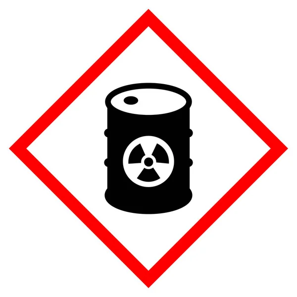 Señal Símbolo Radiactivo Advertencia Ilustración Vectorial Aislamiento Etiqueta Fondo Blanco — Archivo Imágenes Vectoriales