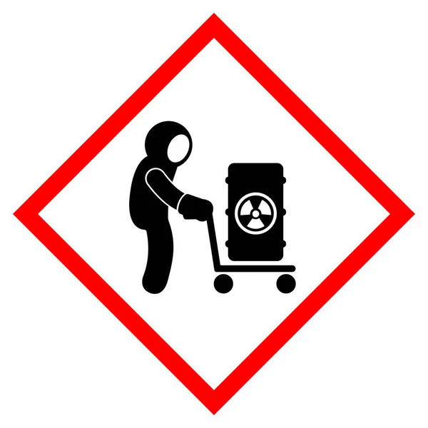 Señal Símbolo Área Radiactiva Advertencia Ilustración Vectorial Aislamiento Etiqueta Fondo — Vector de stock