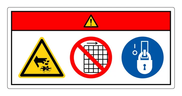 Danger Cutting Hand Hazard Remove Guard Symbol Sign Vector Illustration — Stock Vector
