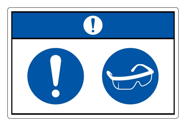 Observe Signo Símbolo Protección Ocular Ilustración Vectorial Aislado Etiqueta Fondo — Archivo Imágenes Vectoriales