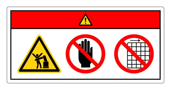 Robô Perigo Não Toca Não Remove Sinal Símbolo Guarda Ilustração —  Vetores de Stock