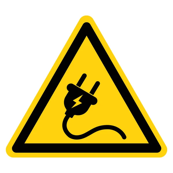 警告装置電気的危険記号記号記号 ベクトルイラスト 白の背景ラベルに分離 — ストックベクタ