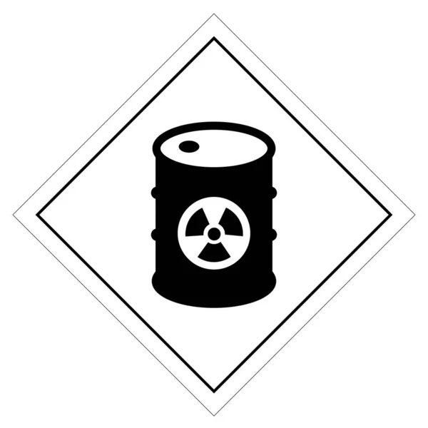 警告放射性シンボルサイン ベクトルイラスト 白の背景ラベルに分離 Eps10 — ストックベクタ