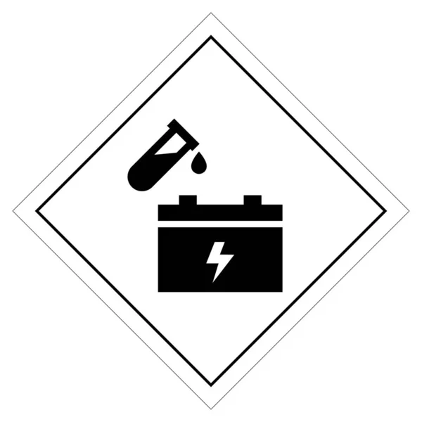 Warning Battery Acid Symbol Sign Vector Illustration Isolated White Background — Wektor stockowy