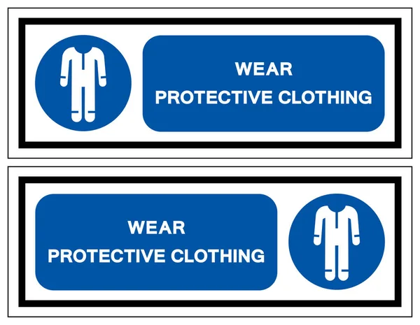 Draag Protective Clothing Symbool Sign Vector Illustration Isolate White Achtergrondetiket — Stockvector