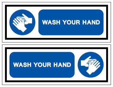 El Sembol İşaretini Yıka, Vektör İllüzyonu, Beyaz Arkaplan Etiketinde İzole Edilmiş. EPS10 