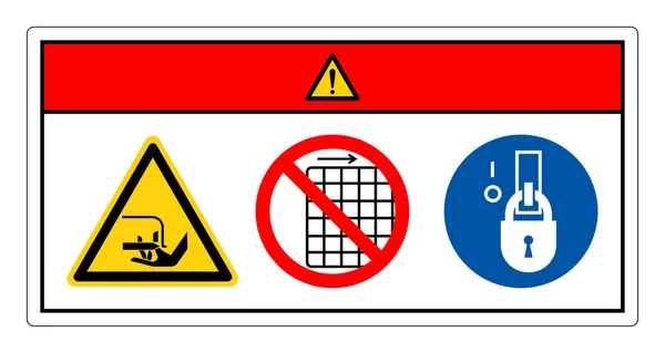 Perigo Que Corta Perigo Não Remove Sinal Símbolo Guarda Ilustração — Vetor de Stock