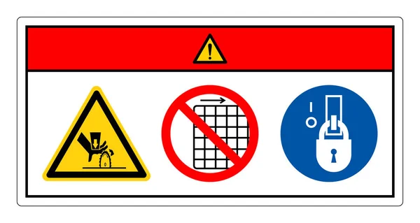 Perigo Que Corta Perigo Não Remove Sinal Símbolo Guarda Ilustração —  Vetores de Stock