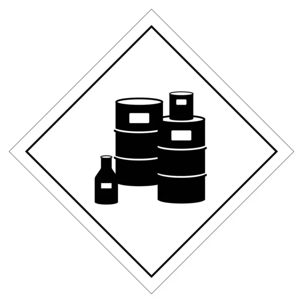 Señal Símbolo Área Almacenamiento Químico Advertencia Ilustración Vectores Aislamiento Etiqueta — Archivo Imágenes Vectoriales