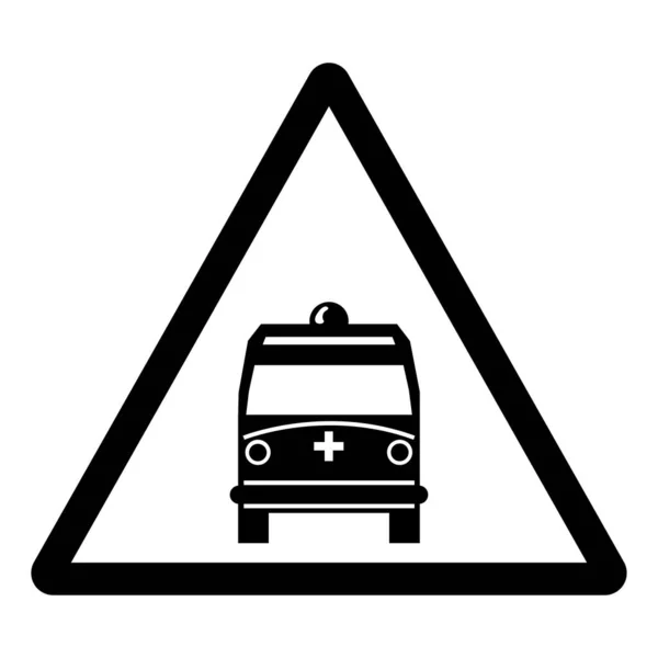 Ambulans Plocka Upp Punkt Symbol Skylt Vektor Illustration Isolera Vit — Stock vektor
