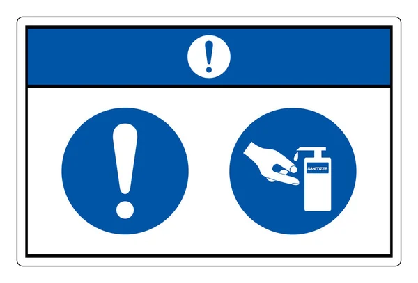 Aviso Utilice Signo Símbolo Desinfectante Manos Ilustración Vectores Aislamiento Etiqueta — Archivo Imágenes Vectoriales