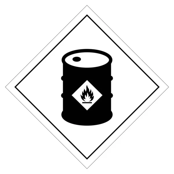 Aviso Sinal Símbolo Químico Inflamável Ilustração Vetor Isolar Rótulo Fundo — Vetor de Stock