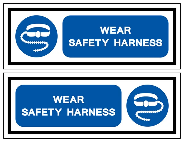 Arnés Seguridad Signo Símbolo Línea Vida Ilustración Vectorial Aislamiento Etiqueta — Vector de stock