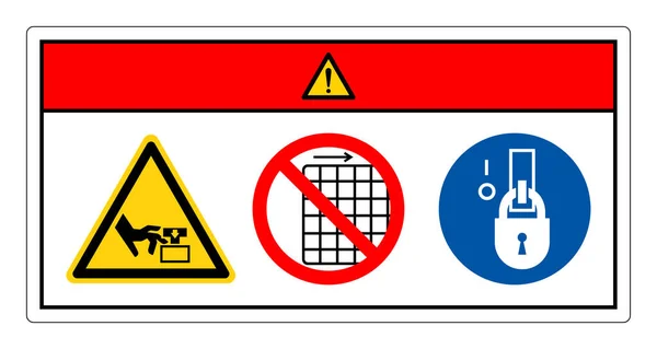 Danger Écraser Couper Les Doigts Danger Retirez Pas Signe Symbole — Image vectorielle