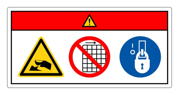 Danger Tranchant Bord Doigt Danger Retirez Pas Signe Symbole Garde — Image vectorielle