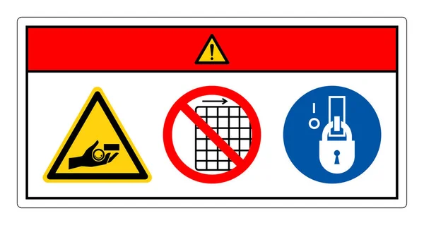 Danger Hand Crush Hazard Remove Guard Symbol Sign Vector Illustration — стоковий вектор