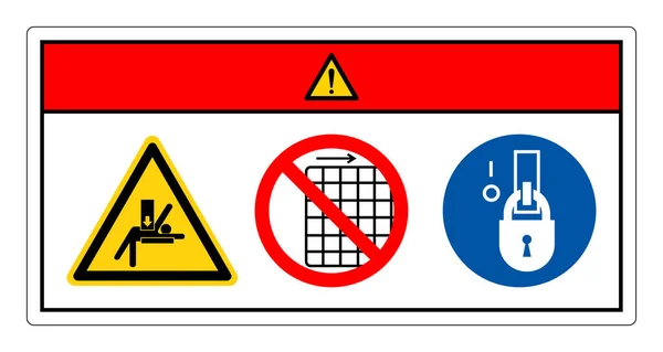 Danger Crush Hazard Stay Clear Palletizer Remove Guard Symbol Sign — Stock Vector