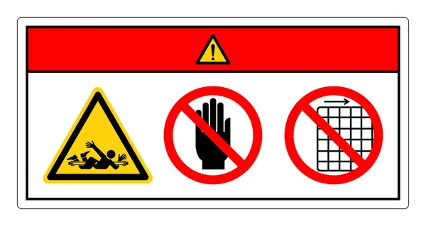 Emmêlement Danger Arbre Rotatif Touchez Pas Retirez Pas Signe Symbole — Image vectorielle