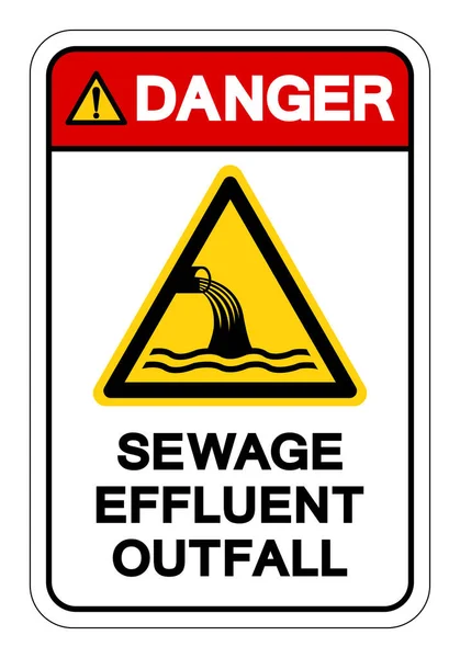 Danger Sewage Effluent Outfall Symbol Sign Vector Illustration Isolate White — 스톡 벡터