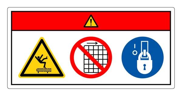 Taşıyıcıdan Düşme Tehlikesi Koruyucu Sembol Şaretini Kaldırma Vektör Llüstrasyonu Beyaz — Stok Vektör