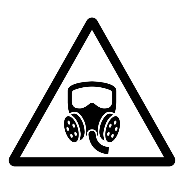 Desgaste Advertencia Signo Símbolo Protección Respiratoria Ilustración Vectorial Aislado Etiqueta — Vector de stock