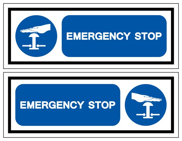 紧急停止符号符号 矢量插图 在白色背景标签上隔离 Eps10 — 图库矢量图片