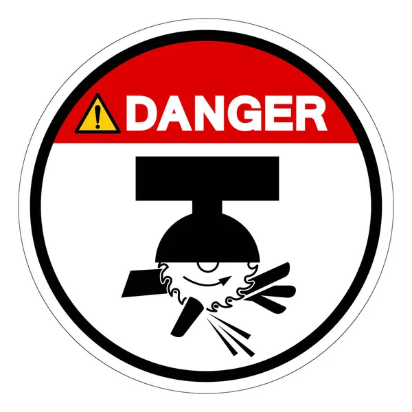 Danger Moving Saw Blade Swing Machine Can Cut Symbol Sign — Stock Vector