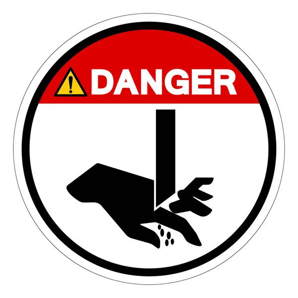 Danger Coupe Des Doigts Lame Droite Symbole Signe Illustration Vectorielle — Image vectorielle