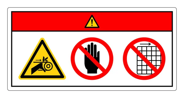 Gefahr Hand Verstrickung Gürtelantrieb Nicht Berühren Und Nicht Entfernen Wachsymbol — Stockvektor
