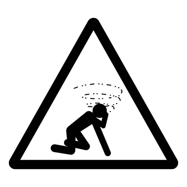 Advertencia Man Dizzy Suffocation Hazard Symbol Sign Vector Illustration Isolate — Vector de stock