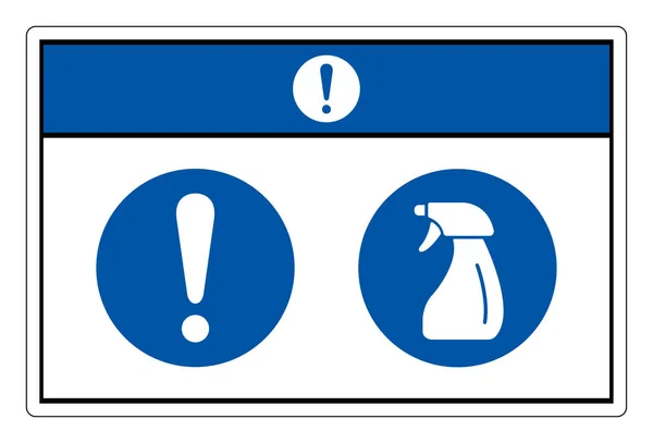 記号記号記号 ベクトルイラストを使用した後 白の背景ラベルに隔離するための消毒に注意してください Eps10 — ストックベクタ
