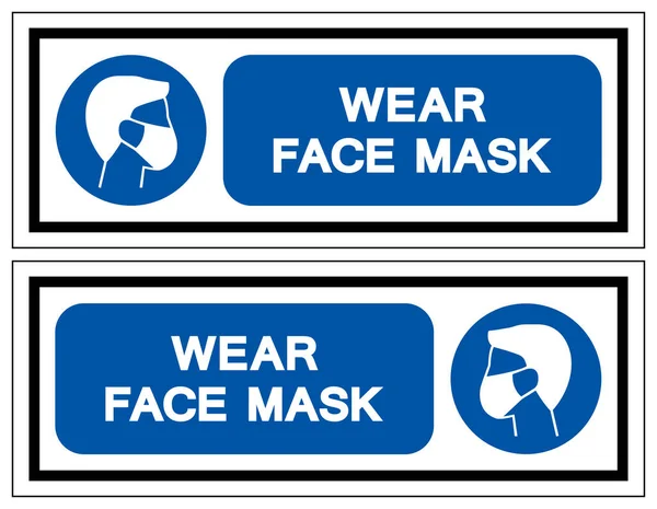 Tragen Sie Gesichtsmaske Symbol Zeichen Vektorillustration Isolieren Auf Weißem Hintergrund — Stockvektor