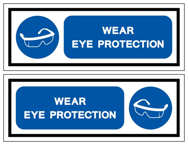 Signo Símbolo Protección Ocular Ilustración Vectorial Aislado Etiqueta Fondo Blanco — Vector de stock