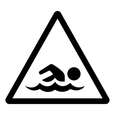 Yüzme Alanı Sembol İşareti, Vektör İllüzyonu, Beyaz Arkaplan Etiketi İzole Et. EPS10 