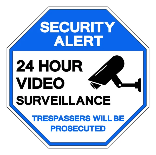Ασφάλεια Συναγερμός Ώρες Βίντεο Σύμβολο Επιτήρησης Διανυσματική Απεικόνιση Απομονώστε Λευκό — Διανυσματικό Αρχείο
