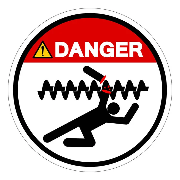 Gefahr Ausgesetzt Rotierende Teile Verursachen Service Verletzung Oder Todessymbol Zeichen — Stockvektor