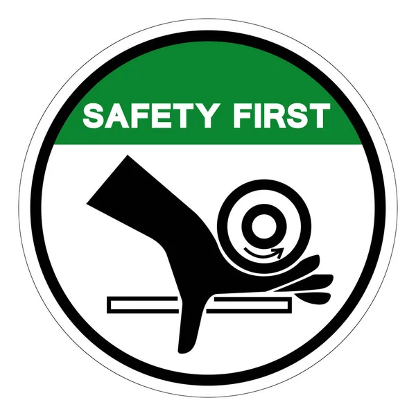 Safety First Hand Crush Roller Pinch Point Symbol Sign Vector — Stock Vector