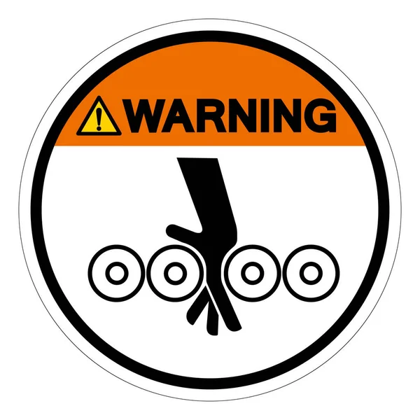 Uyarı Ezilme Tehlike Sembol Şareti Vektör Llüstrasyonu Beyaz Arkaplan Etiketinde — Stok Vektör