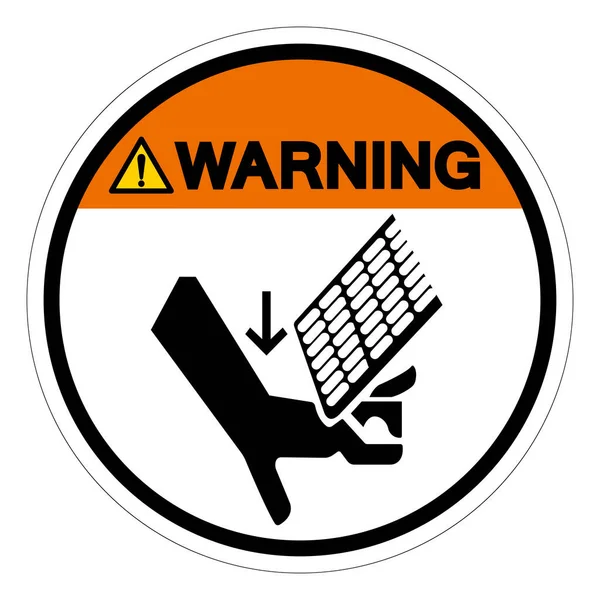 Uyarı Ezilme Tehlike Sembol Şareti Vektör Llüstrasyonu Beyaz Arkaplan Etiketinde — Stok Vektör