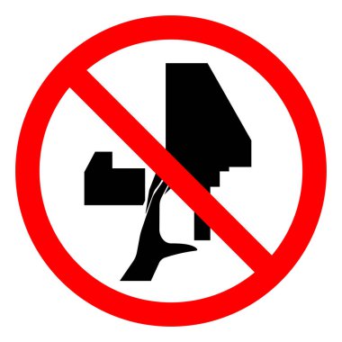 Yaralanma Tehlikesi El Tehlike Sembolü İşareti, Vektör İllüstrasyonu, Beyaz Arkaplan Etiketinde Tecrit. EPS10 