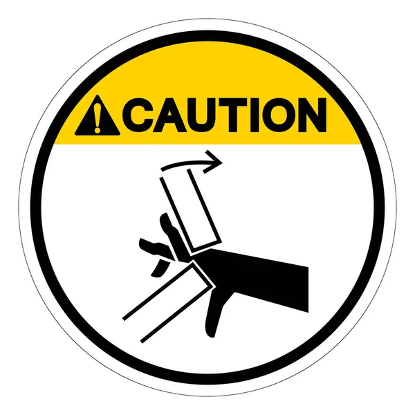 Предупреждение Рука Дробления Ущипнуть Знак Векторная Иллюстрация Изолировать Белом Фоне — стоковый вектор