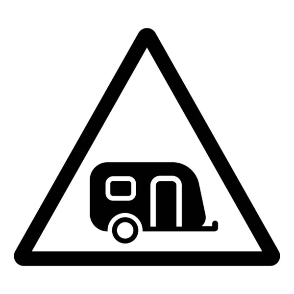 Symbolschild Für Wohnwagen Vektorillustration Isoliert Auf Weißem Hintergrund Eps10 — Stockvektor