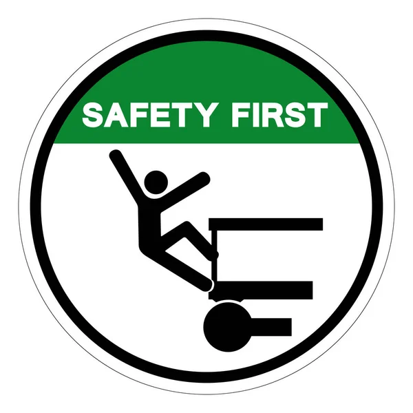 Safety First Falling Crush Hazard Symbol Zeichen Vektorillustration Isoliert Auf — Stockvektor