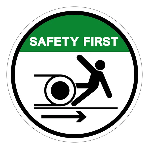 Safety First Body Rollers Symbol Sign Vector Illustration Isolate White — Stock Vector
