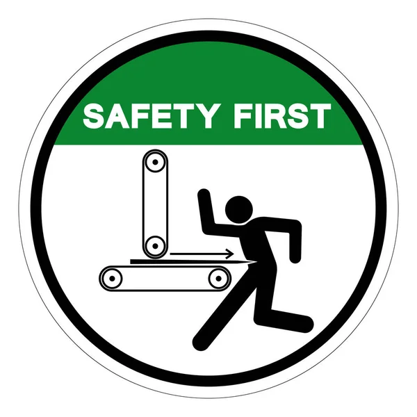 Safety First Kickback Hazard Symbol Sign Vector Illustration Isolate White — Stock Vector