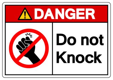 Tehlike Sembol İşareti, Vektör İllüzyonu, Beyaz Arkaplan Etiketinde İzole Etme. EPS10 